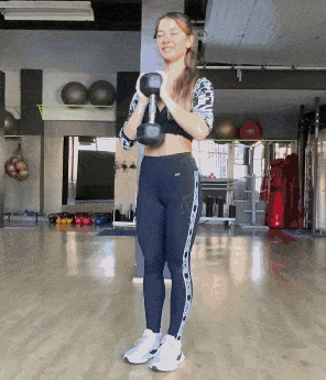 DUMBBELL SIDE TO CURTSY LUNGES
